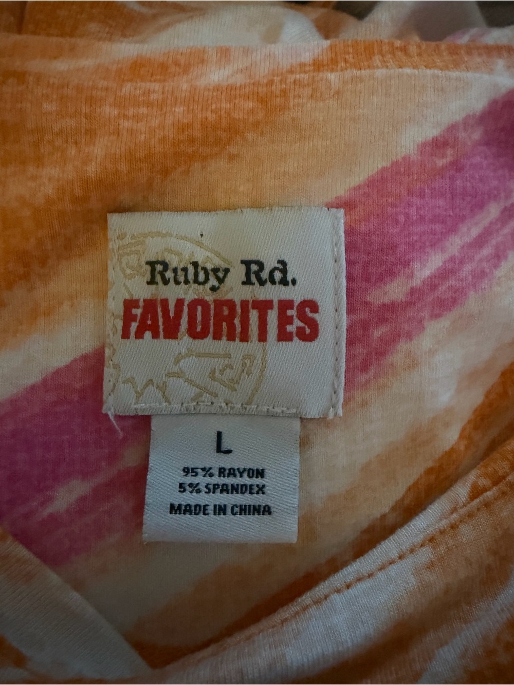 Ruby Rd. Pink & Orange Diagonal Stripe Tunic - Picture 4 of 4